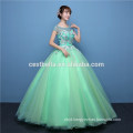 OEM Service Color customized ball gown organza wedding gown blue green evening gown